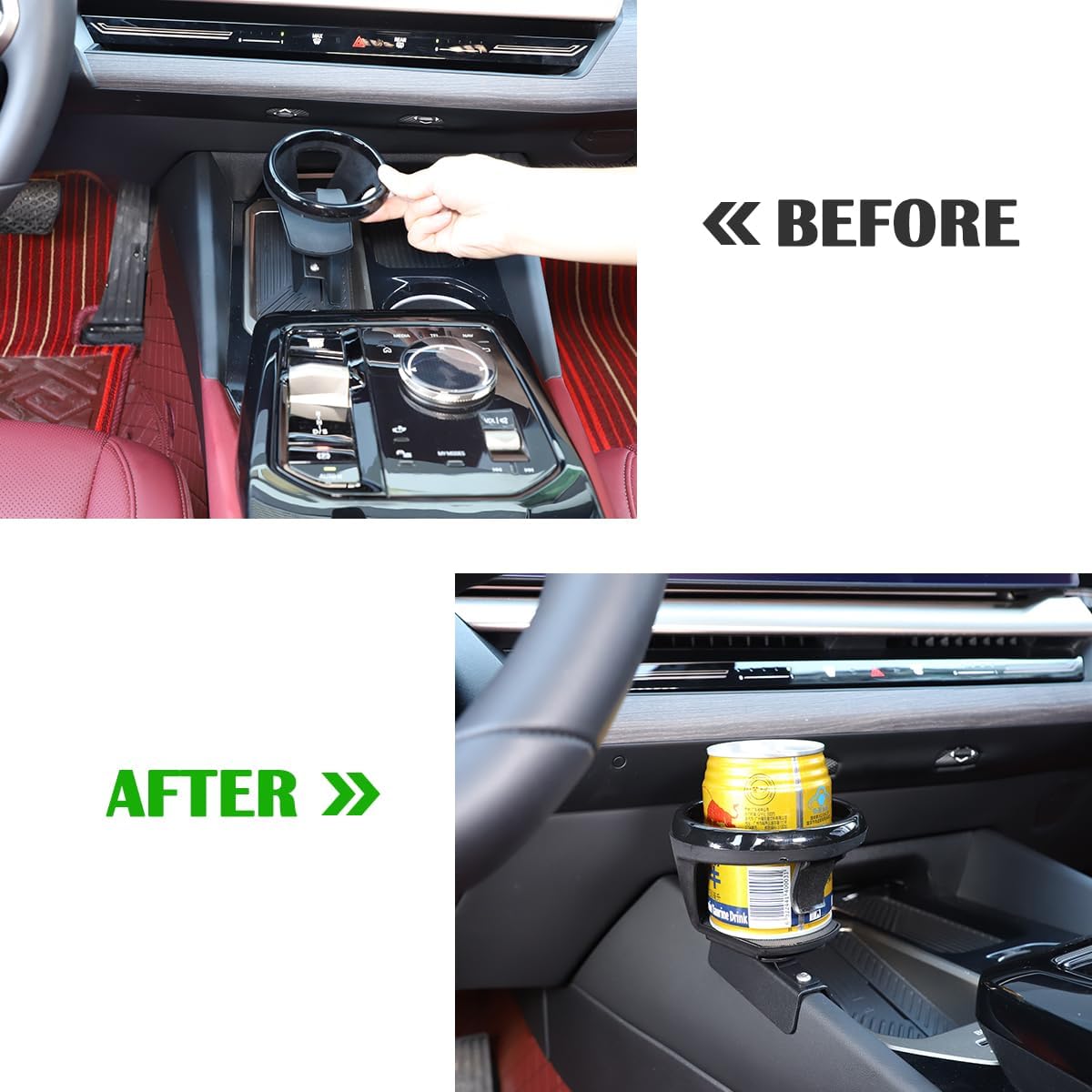 Car Cup Holder, Center Console Cup Holder Compatible with BMW 5 Series G60 2024-2025 Car Center Console Water Cup Holder Expander Interior Accessories