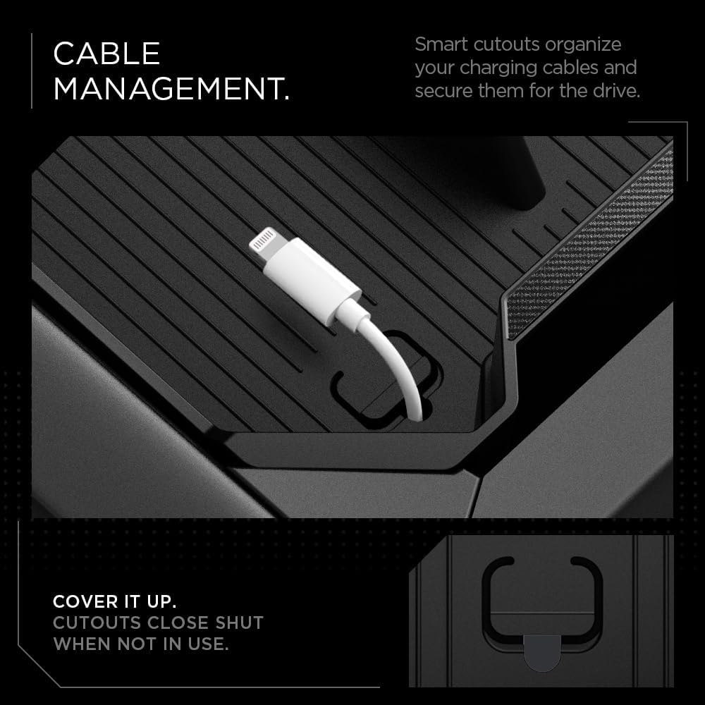 Spigen Center Console Organizer Tray Designed for Tesla Cybertruck Accessories 2026/2025/2024/2023 (Top) (Carbon Edition)