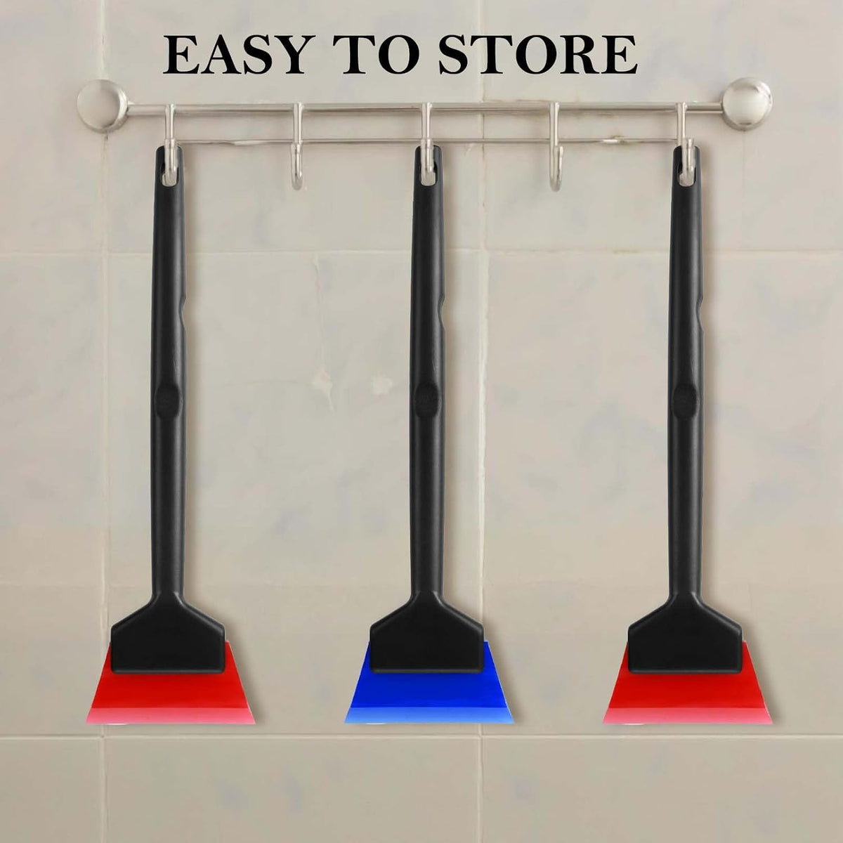 3Pcs Rubber Mini Squeegee, Window Tint Squeegee with Anti Slip Handle, All Purpose Vinyl Wrap Tool Kit for Car Corner Window Windshield Glass Mirror