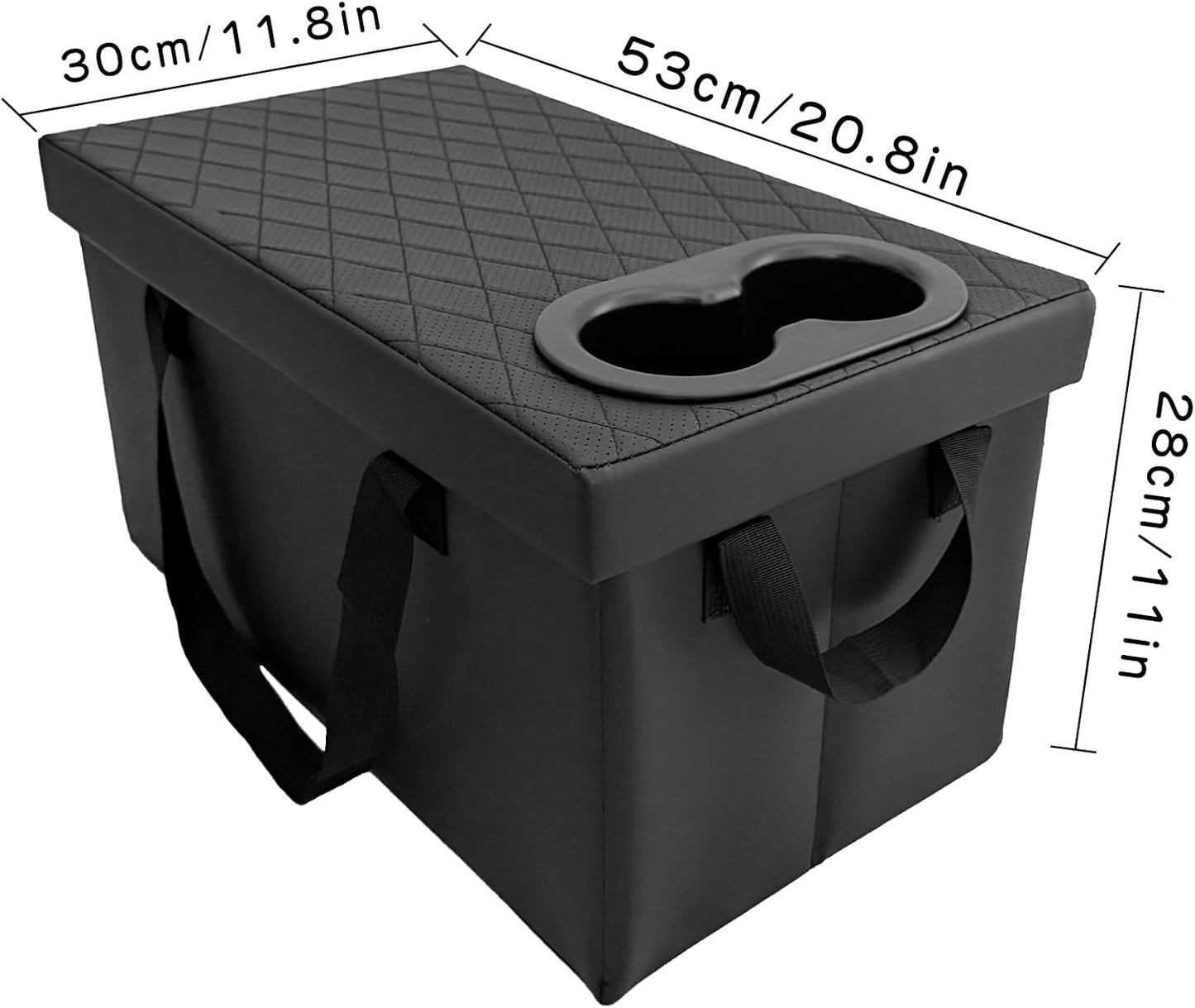 Car Seat Organizer For 2020-2025 Ford Explorer ST/XLT 6 Seater, Car Seat Aisle Storage Box with Cup Holders For 2017-2026 Chrysler Pacifia, Foldable Backseat Console Bin