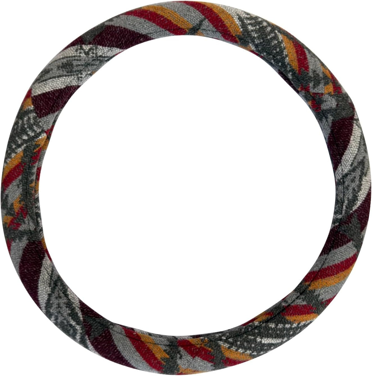 Universal 15inch Ethnic Style Baja Blanket Steering Wheel Cover with Coarse Flax Cloth and Sweat Absorption Anti Slip Car Wrap (Boho Green)