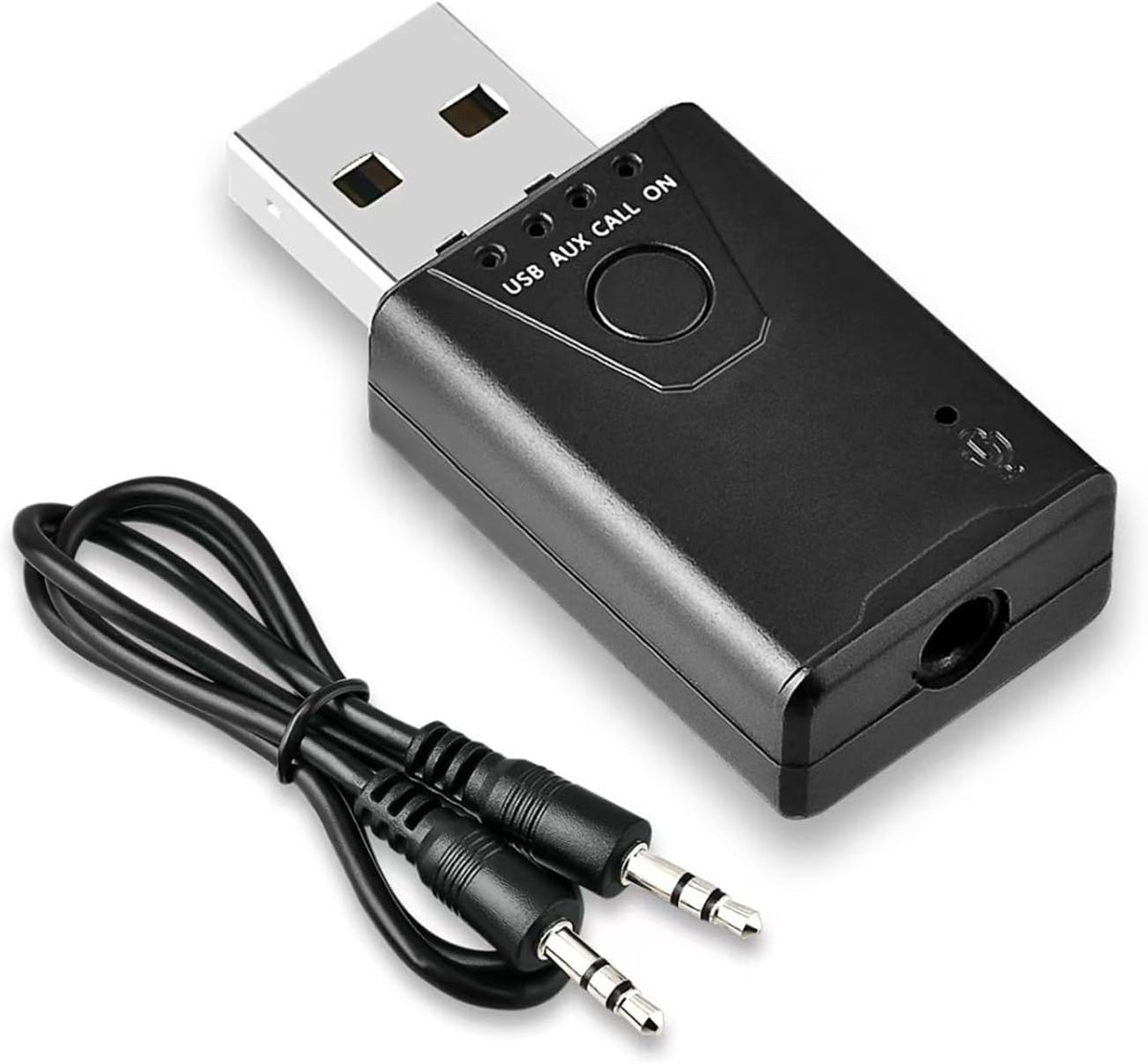 USB Bluetooth 5.4 Adapter for Car, Bluetooth Music Receiver Plug & Play, 3.5mm AUX Jack Car Kit Built-in Microphone for Hands-Free Calling Compatible with Speakers/Home Stereo,USB-Powered