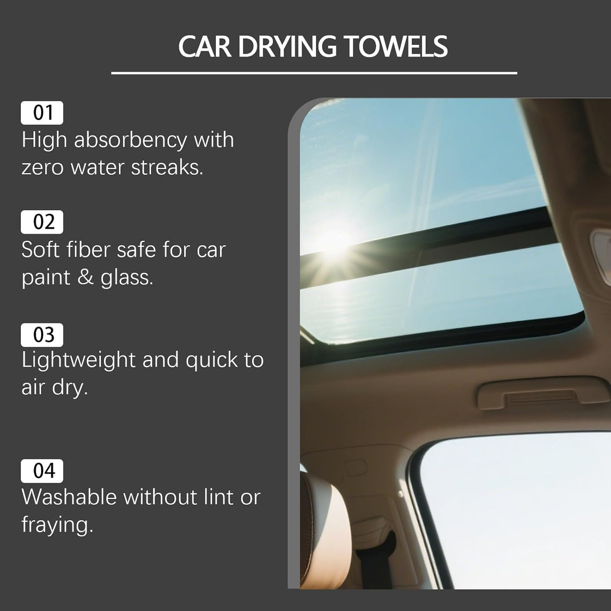 Car Drying Towels, Microfiber Drying Towels for Cars, 2-Pack