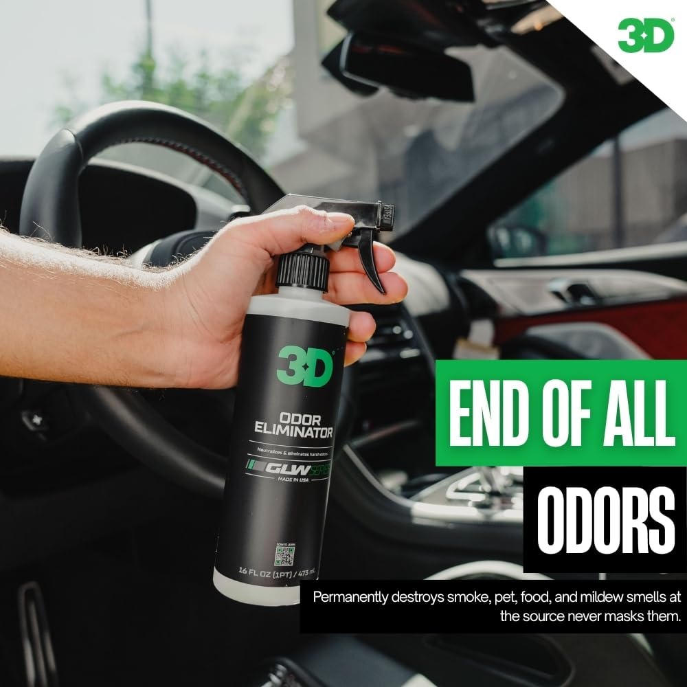 3D Odor Eliminator, GLW Series | Ultra Powerful Air Freshener | Long Lasting Odor Relief | Neutralizes Unwanted Smells | Fresh Scent | DIY Car Detailing | 16 oz
