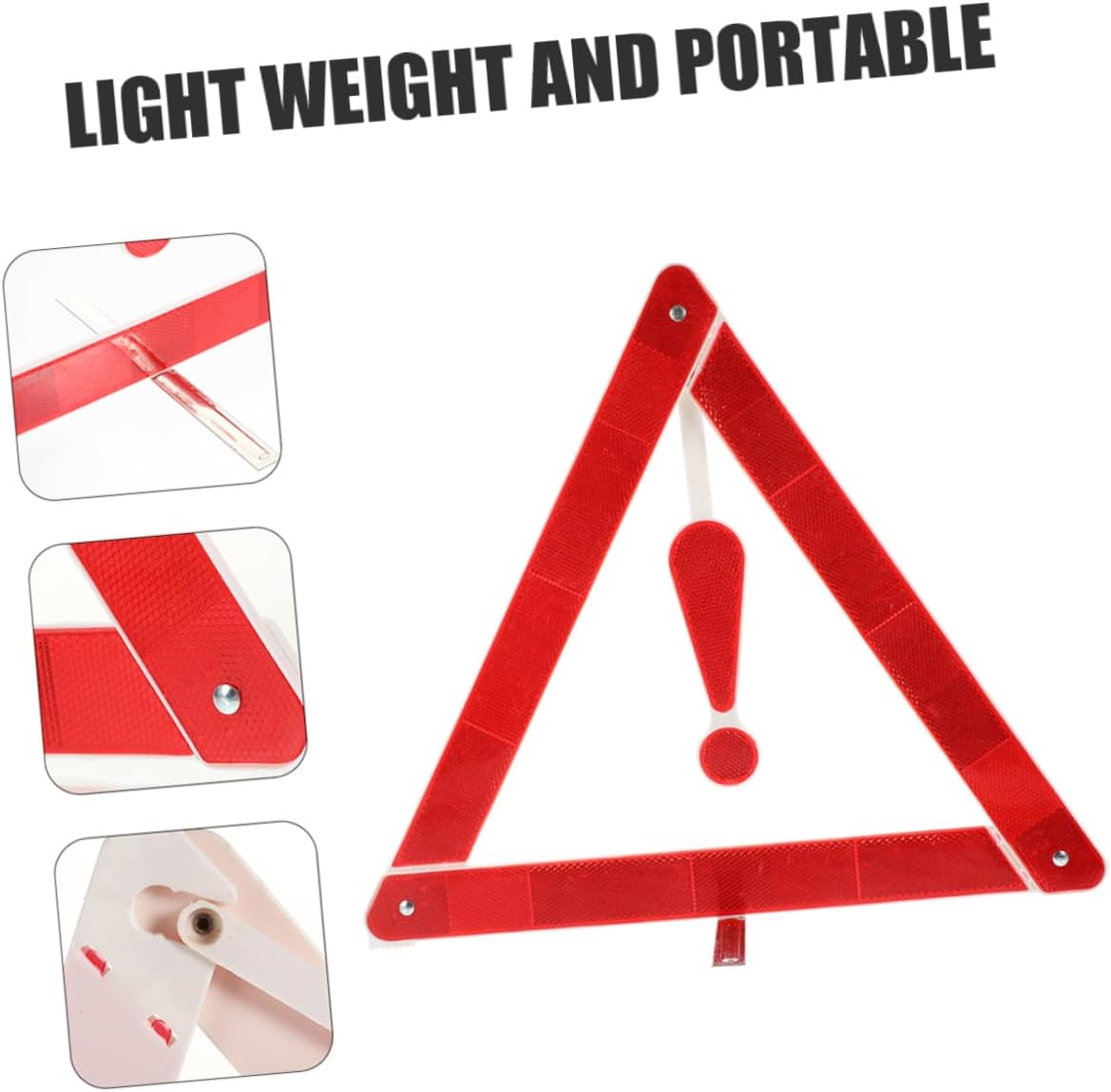 Car Warning Triangle Reflective Roadside Sign, Lightweight ABS
