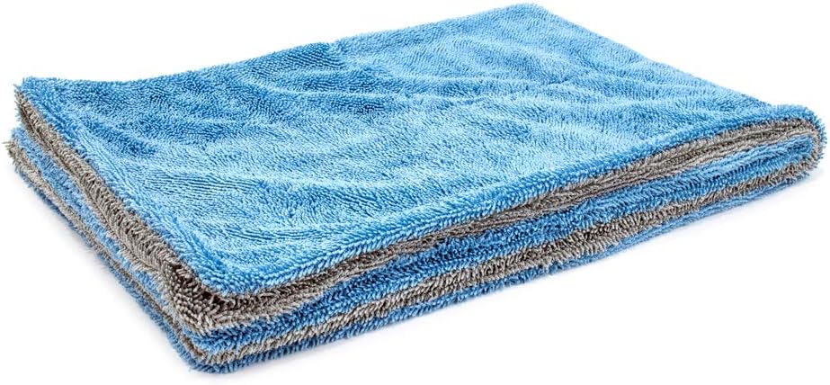 [Dreadnought] Microfiber Car-Drying Towel, Superior Absorbency for Drying Cars, Trucks, and SUVs, Double-Twist Pile, One-Pass Vehicle-Drying Towel (20"x30", Gray) 1-Pack