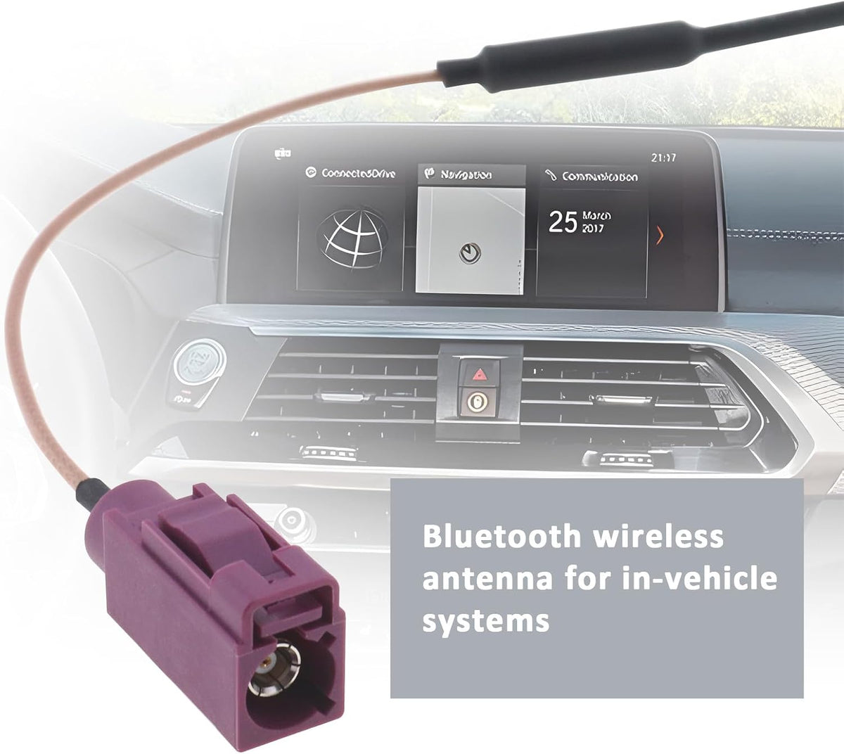 1PC Auto Antenna Aerial Bluetooth WiFi FAKRA Antenna Adapter Plug Connector Cable Compatible with BMW NBT EVO ID4 ID5 ID6 i-Drive Carplay Retrofit