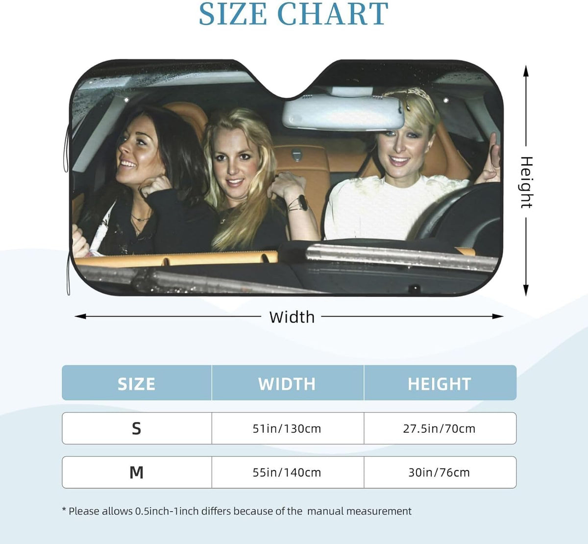 Funny Windshield Sun Shade for Car Sunshade for Car Windshield Covers Blocks UV Rays Automotive Interior Sun Protection 51 x 27.5 in
