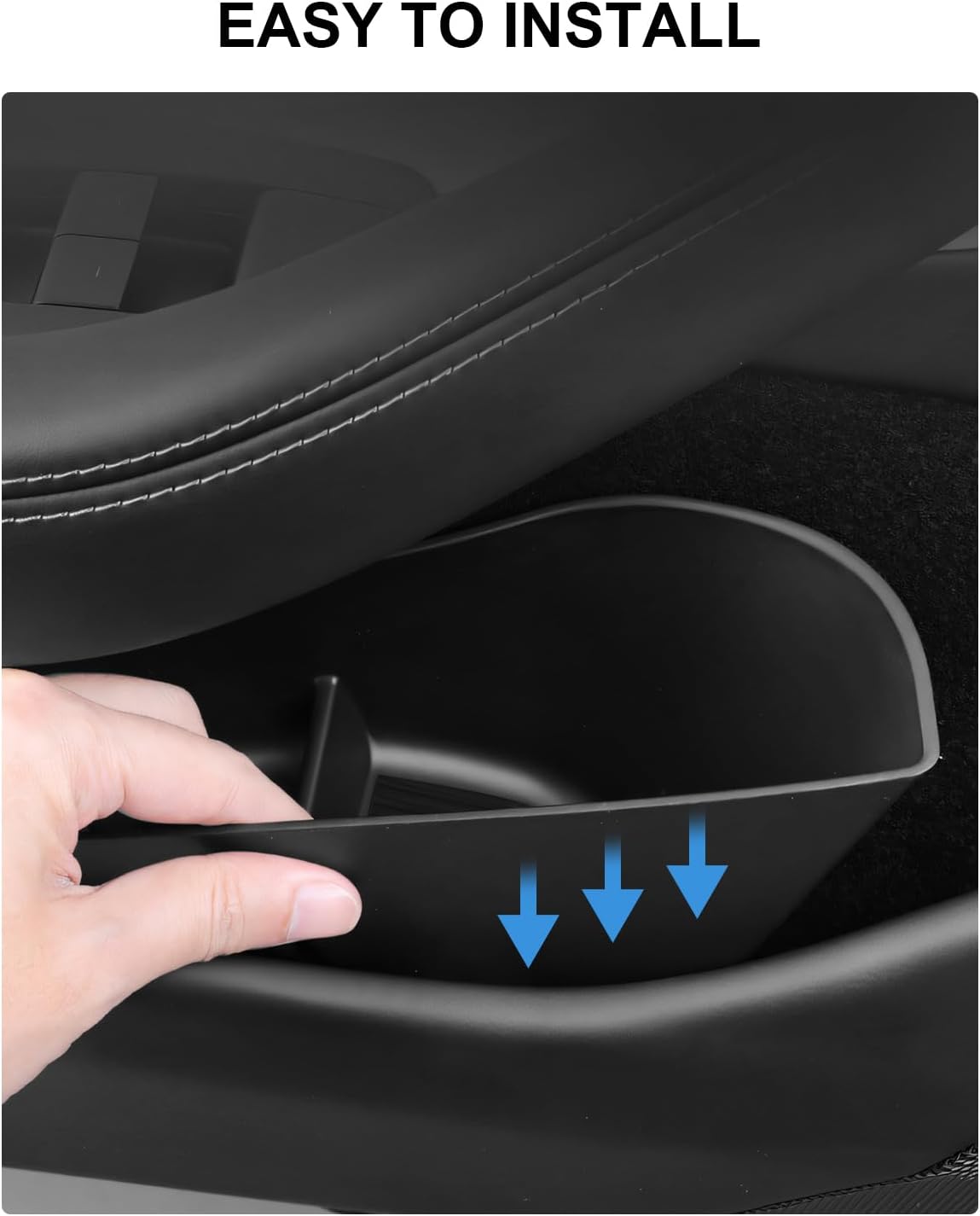 for Tesla Door Side Storage Box Model Y Juniper Refresh Accessories 2025 2026 Door Storage Tray Front Rear Side Slot Pockets Liner Protector Tpe Tray Door Protector Side Storage Box 4PCS