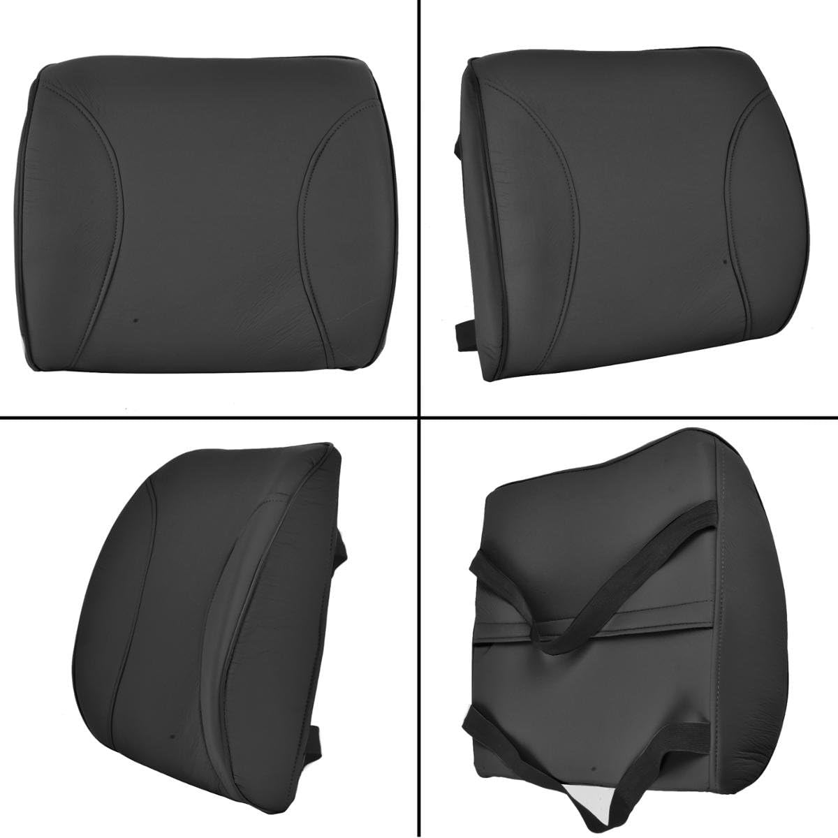 BDK BS-300-BK Durable Foam Lumbar Support 3D Balanced Firmness Cushion-Lower Back Pain Relief-Best for Office Chair, Car Seat, Recliner, Black