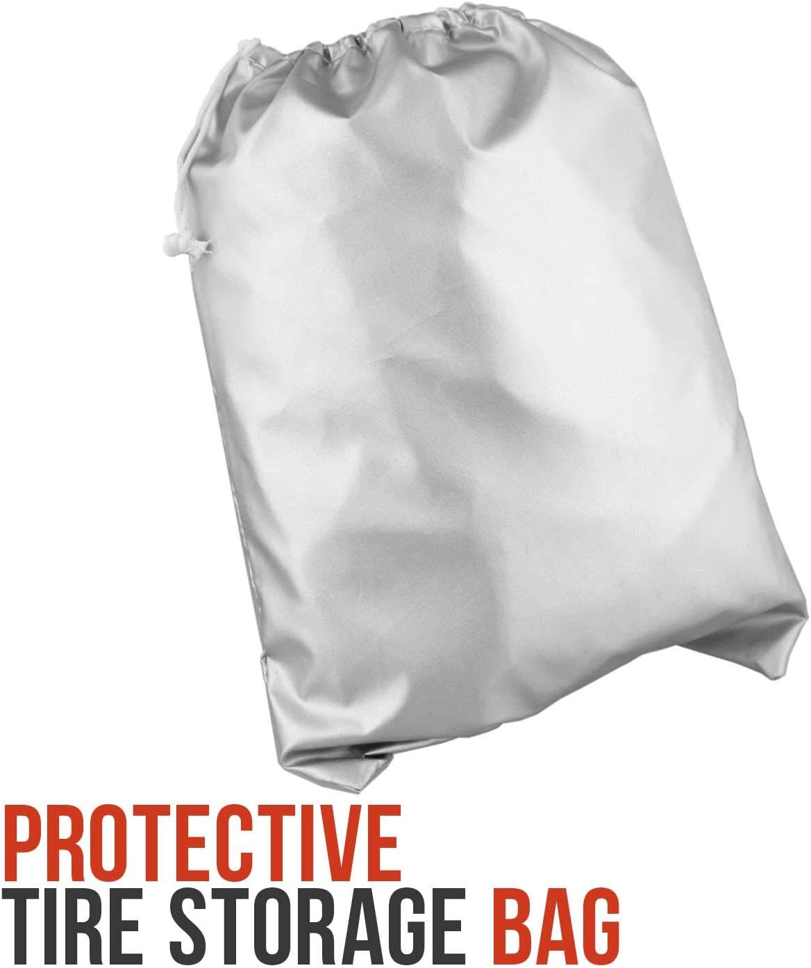 TCP Global Tire Cover for Storage - Dustproof Polyester Tire Bag Cover with Drawstring for up to Four 32" Tires