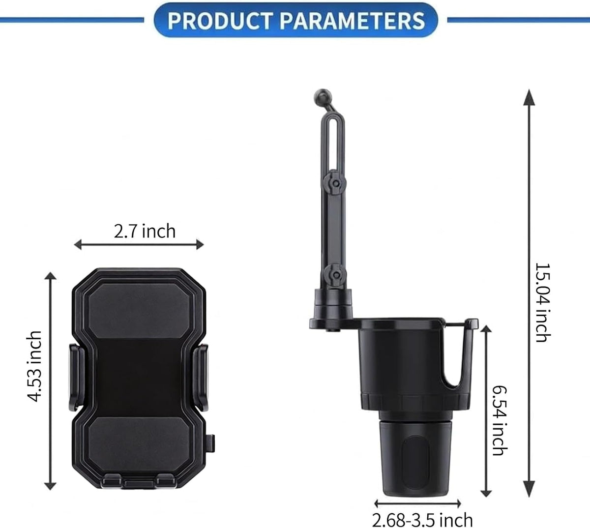2 in 1 Cup Holder Phone Holder, Phone Holders for Your car cupholder