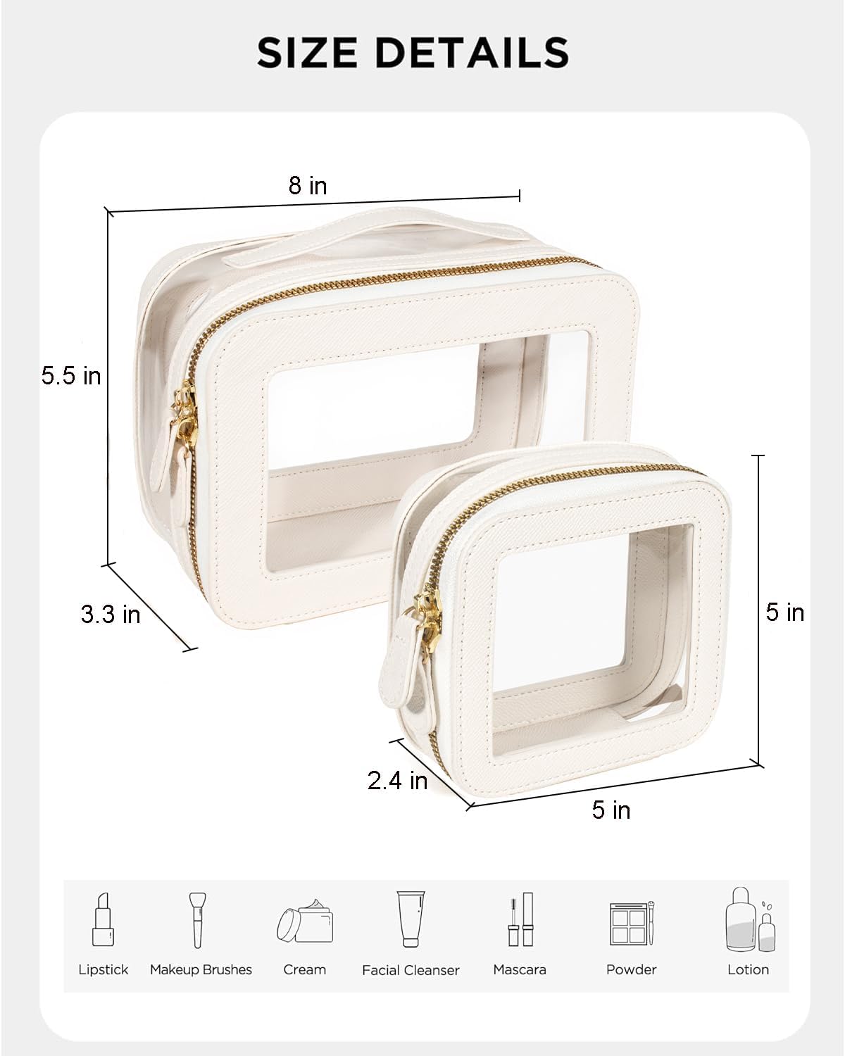 Clear Mahjong Tile Bag, Travel Makeup Bag Set Small Portable Clear Makeup Bag Cute Waterproof Cosmetic Bag Makeup Pouch TSA Approved Toiletry Bag Women Traveling Car Organizer Car Essentials