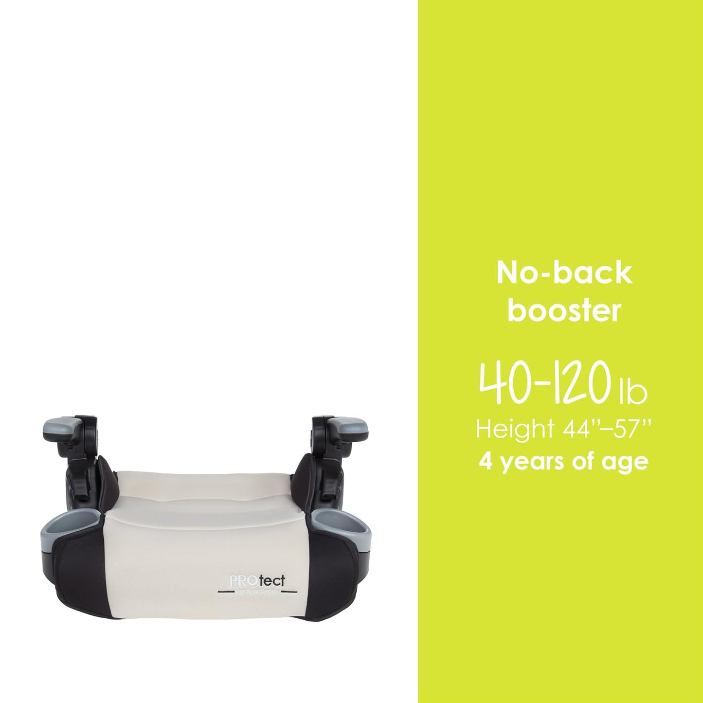 Baby Trend Protect 2-in-1 Folding Booster Seat, Dash Tan – Fold-Flat Travel-Ready Design, Lightweight Build, Belt-Positioning Comfort