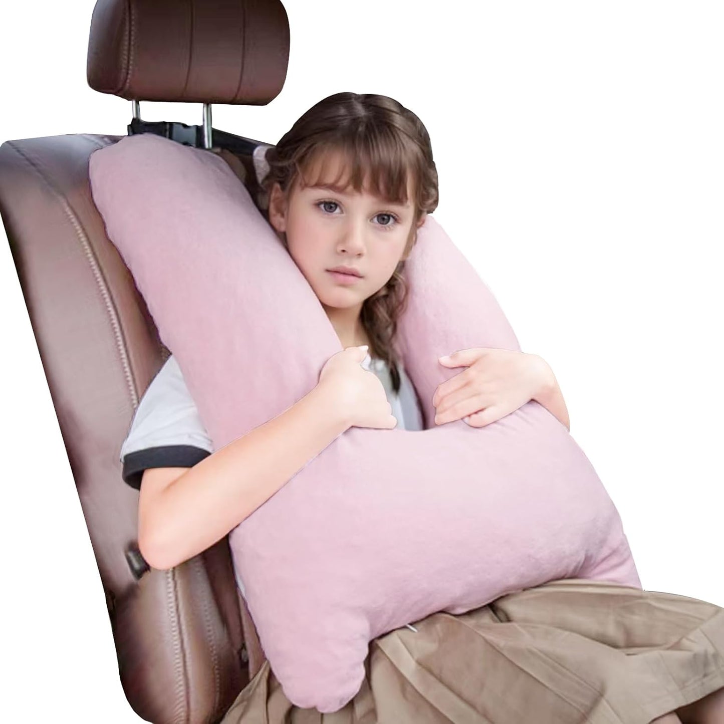 1 MIDDLE ONE Car Pillow for Kids, Memory Foam Travel Pillow for Car and Adults, Kids Car Pillows for Sleeping on Road Trip, Small Body Pillow for Kid (Dark Purple)