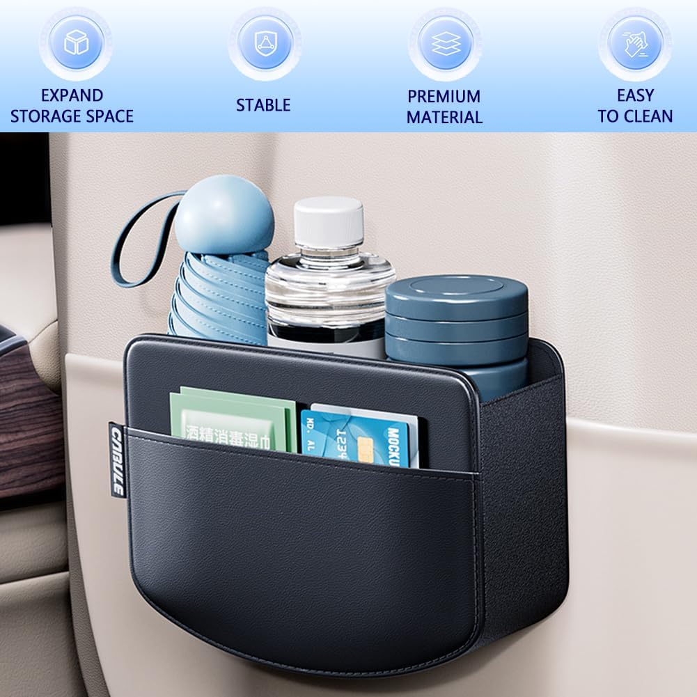 Tumecos 2Pcs Multifunctional Car Storage Box,Trash Can, Auto Door Side Organizer,Large Capacity Storage Bag,Foldable Back Seat Storage Pocket, Car Accessories Organizer Box(Style B)