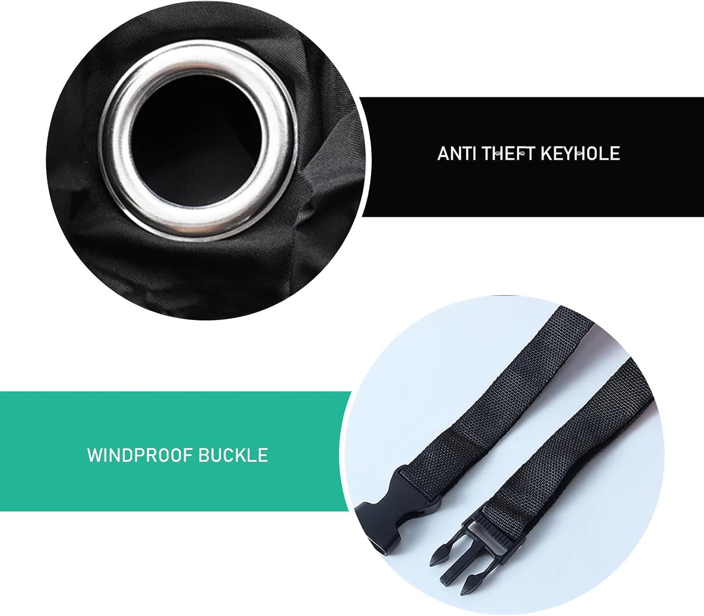 Motorcycle Covers, Waterproof Sunproof Dustproof Outdoors Motorbike Cover with Lock-Holes, All Weather Protection Vehicle Accessories, Fits Up to 104" Motorcycles, Electric Vehicle (Black)