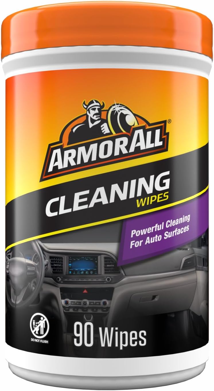 Armor All Car Cleaning Wipes, 90 Count Canister, Car Wipes | Lint-free car dashboard cleaner for dashboards, vinyl, clear plastics, carpet and fabric; not for glass or leather