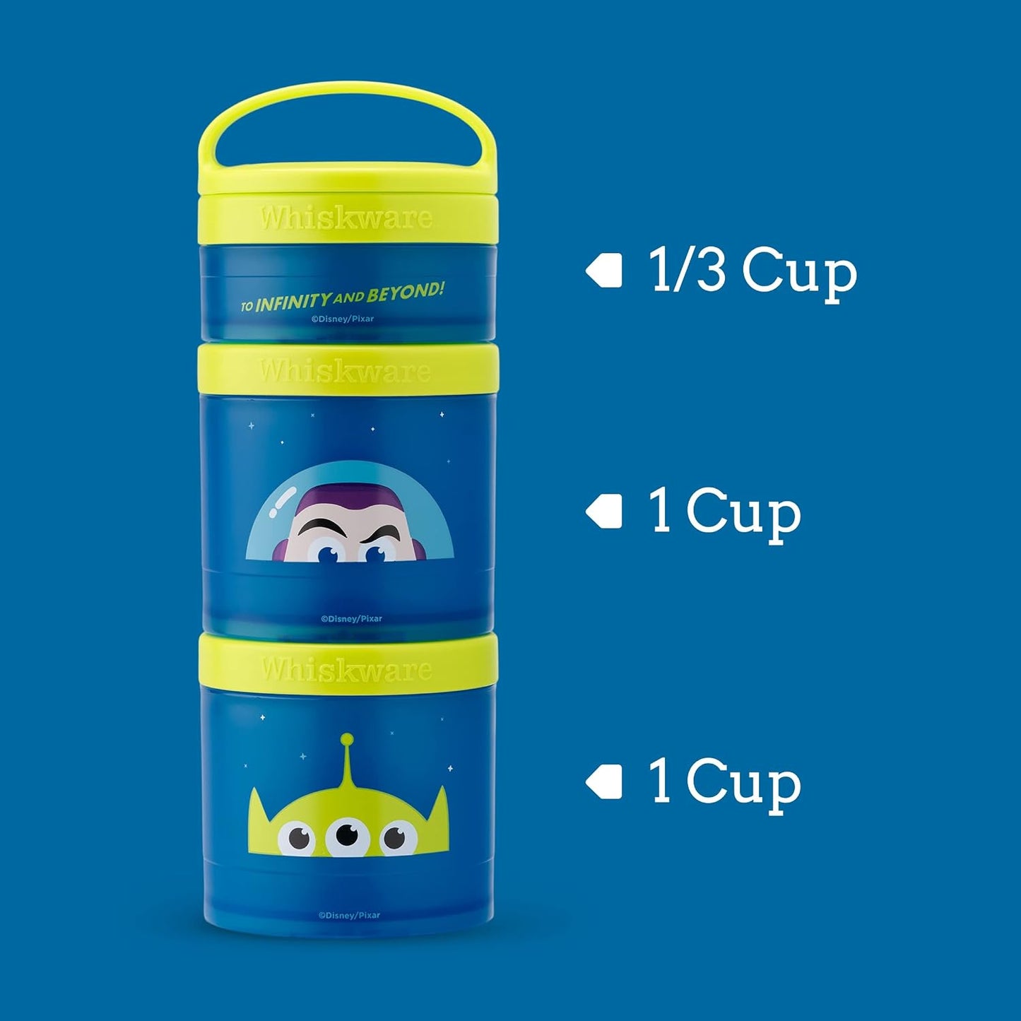 Whiskware Disney Stackable Snack Containers Bundle with 3 Pixar Cars Cups and 3 Frozen Princess Cups