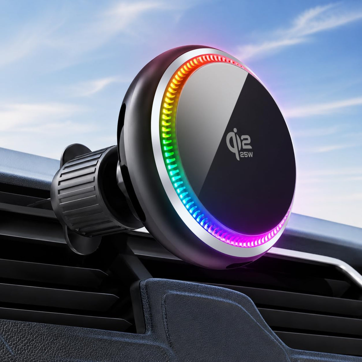 Qi2.2 25W Car Charger Mount Compatible with MagSafe Car Charger
