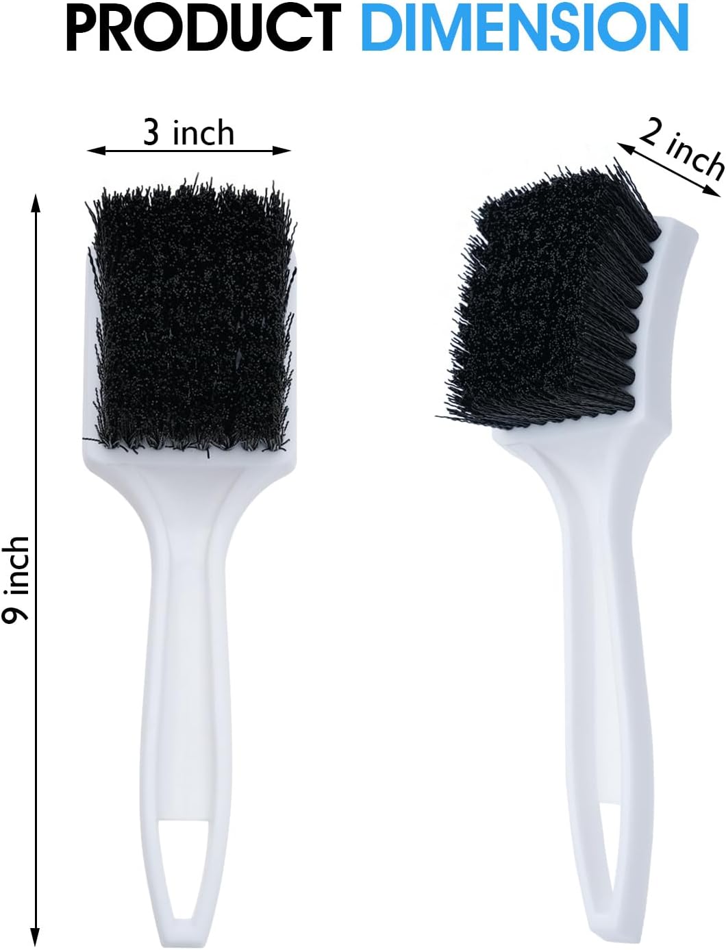 Nanoskin Deep Clean Scrub Brush for Carpet Mats, Black, 8.5"