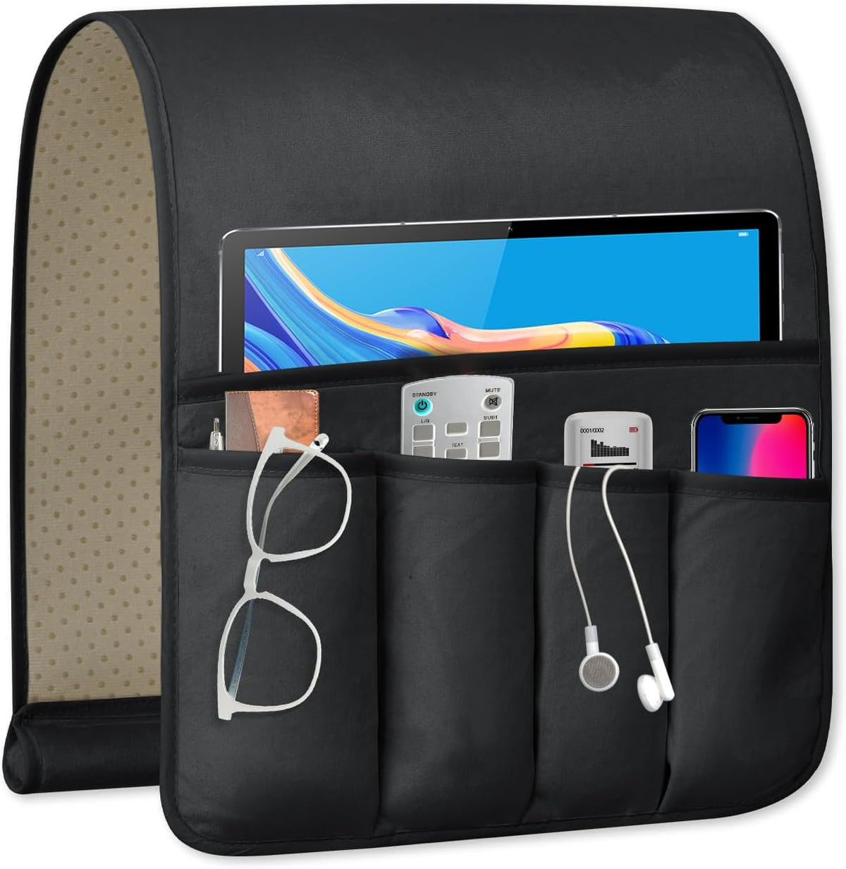 Remote Control Holder for Armchair Caddy, Remote Holder with 5 Pockets