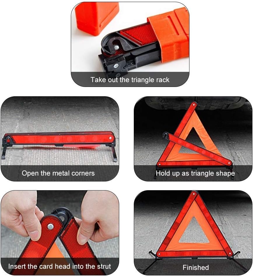 Foldable Car Reflective Triangle Emergency Fault Sign Warning Board Roadside Safety Parking Stop Board Sign