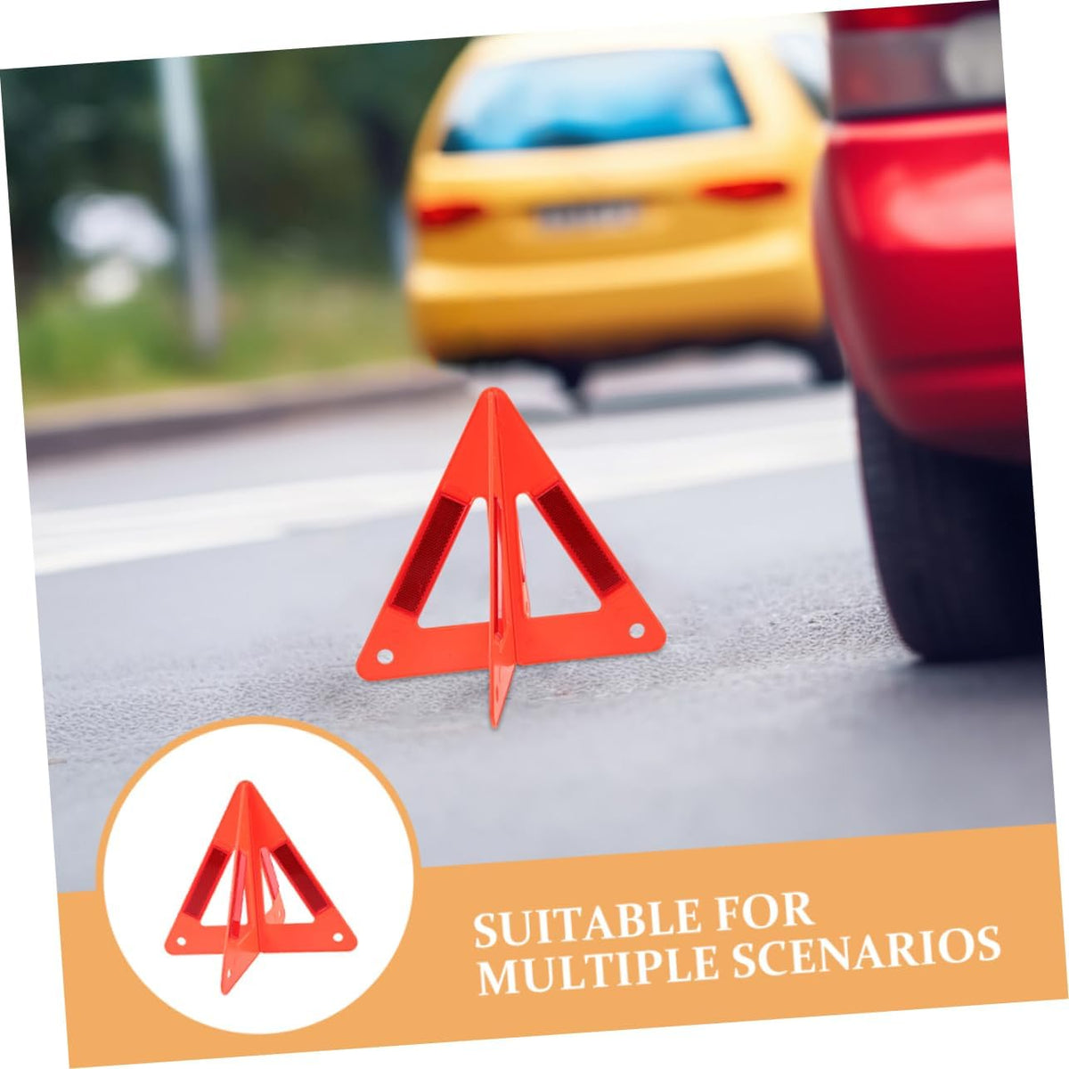 5pcs Foldable Reflective Safety Triangle for Vehicle Roadside Alerts