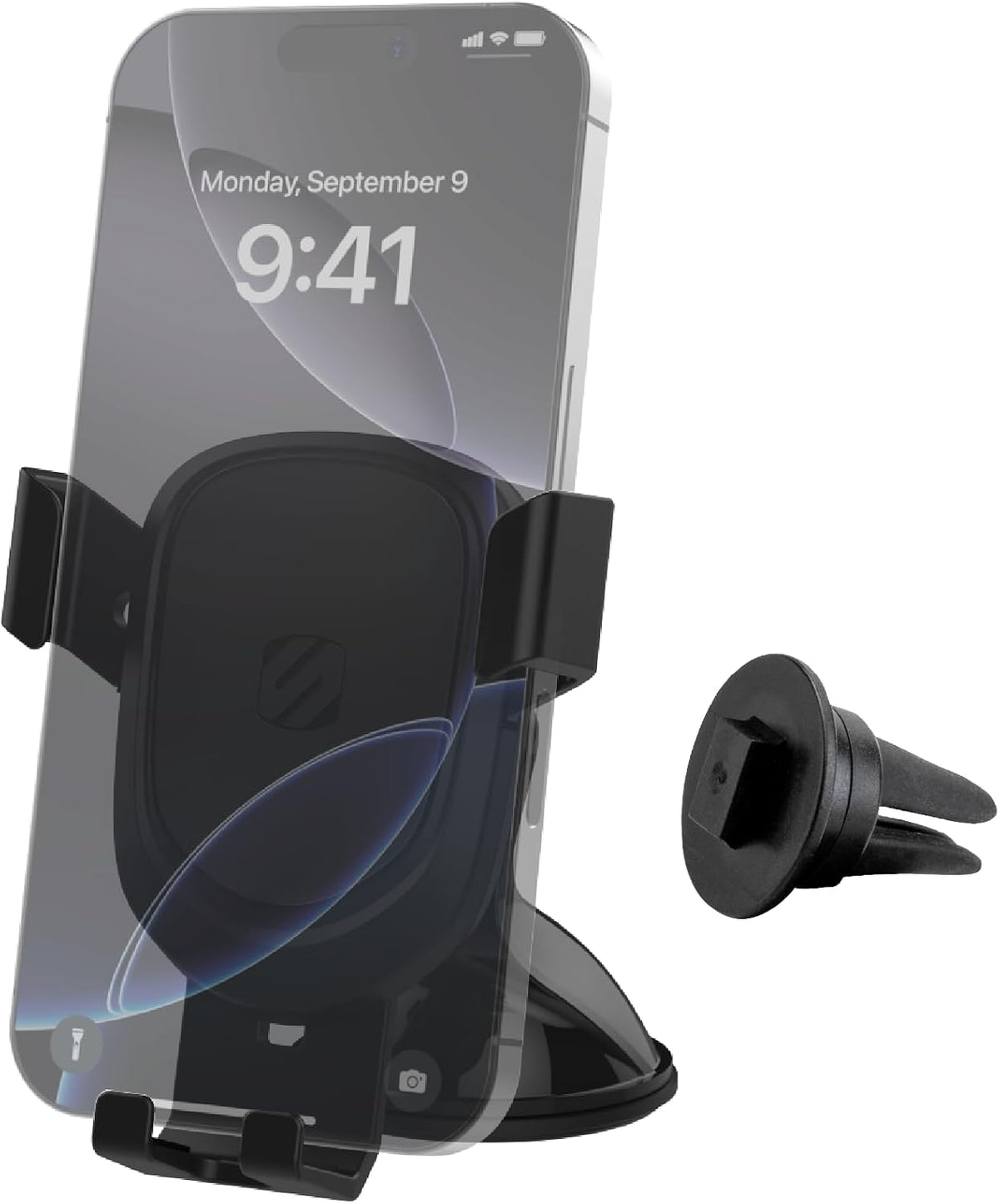 Scosche GHVWD 3-in-1 Universal Suction Cup Phone Mount for Car and Truck Dashboard/Windshield/Vent Mount, 360° Adjustable Phone Stand, Cell Phone Holder Compatible with iPhone and All Android Phones