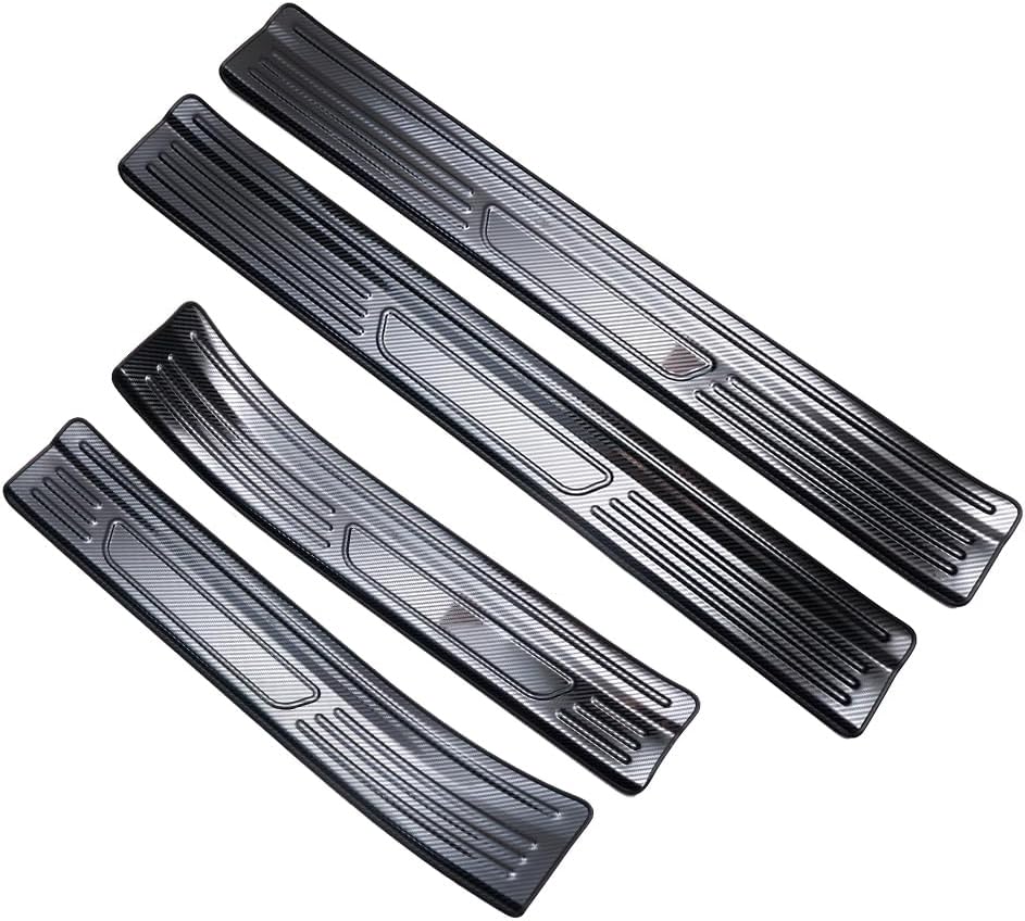 for Honda CRV CR-V Accessories Accessory, for Honda CRV CR-V Accessories 2026 2025 2024 2023, Door Sill Protector Protectors Trim, Door Entry Guard, Stainless Steel, Carbon Fiber, 4Pcs