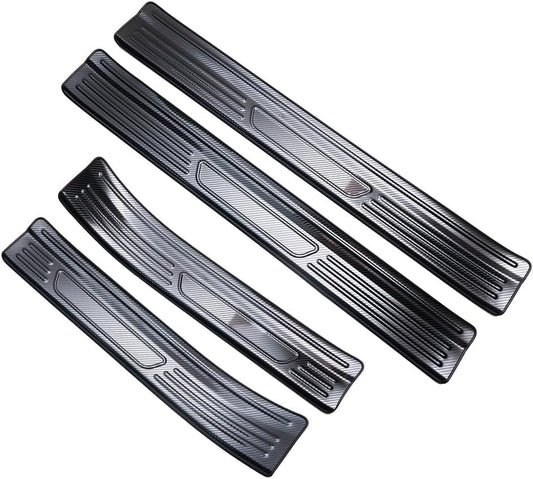 for Honda CRV CR-V Accessories Accessory, for Honda CRV CR-V Accessories 2026 2025 2024 2023, Door Sill Protector Protectors Trim, Door Entry Guard, Stainless Steel, Carbon Fiber, 4Pcs