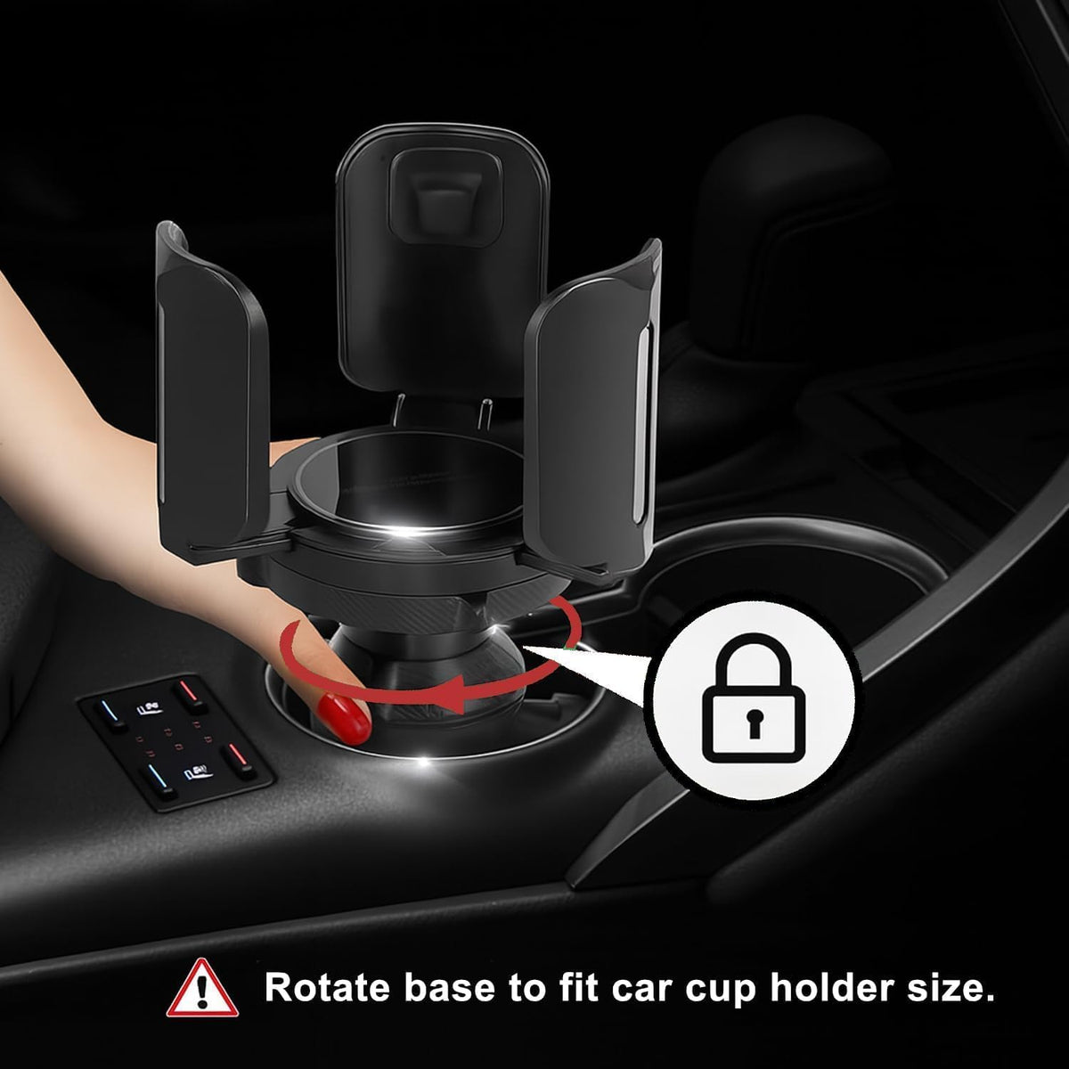 Adjustable Car Cup Holder Expander Compatible with BrüMate Era 20/30/40 oz Tumblers – Applicable for Most Tumblers and Mugs, Fits Most Car Cup Holders (2.3"–4.2"), Anti-Wobble Design
