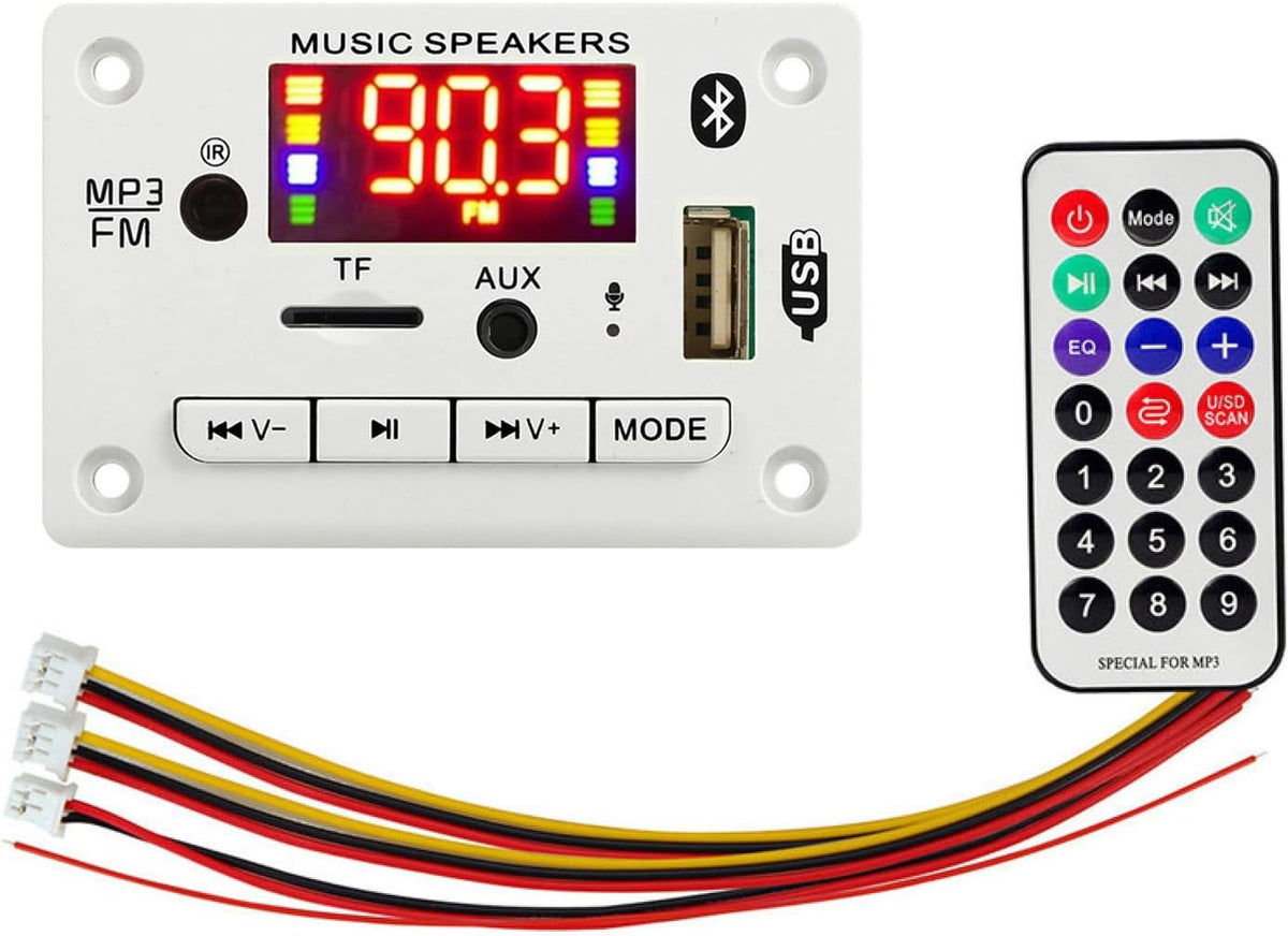 12V Audio Handsfree MP3 Decoder Board Car USB TF Card Slot FM Bluetooth Module