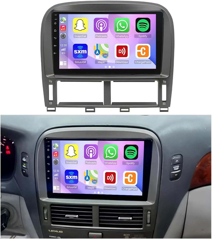 Android 13 Car Stereo Compatible for Lexus LS430 2001-2006, 9inch Touch Double Din Radio Stereo Car with GPS Bluetooth WiFi FM RDS HiFi SWC Mic Backup Camera