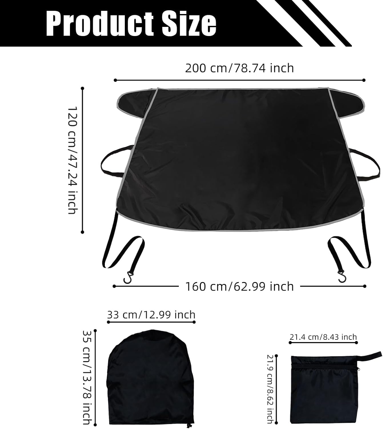 Windshield Cover for Ice and Snow No Scraping Car Accessories All Weather Waterproof Sunshade Winter Windshield Cover with Mirror Protection for Snow Ice Frost Sun Dust