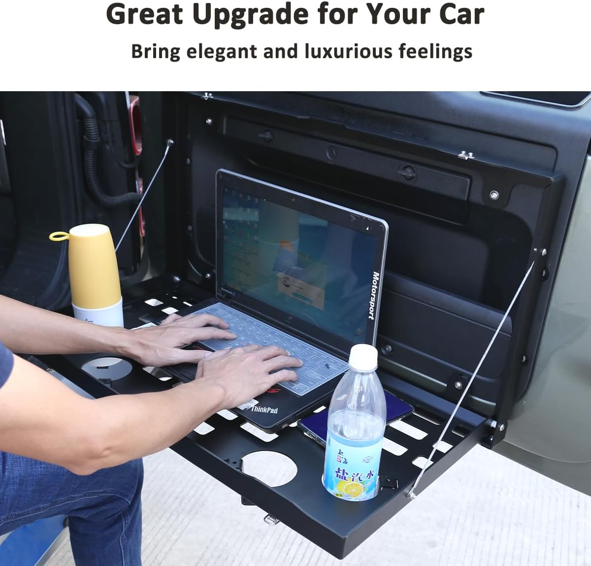 Car Trunk Storage Basket Organizer Side Cargo Rack Modular Compatible with Land Rover Defender 90 110 2020-2026 Car Rear Door Foldable Table Tailgate Table (Rear Door Foldable Table)