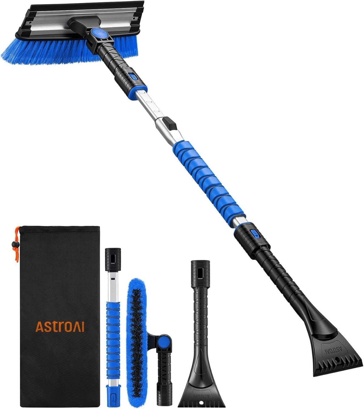 AstroAI 47" Extendable 3-in-1 Snow Brush & Ice Scrapers for Car Windshield