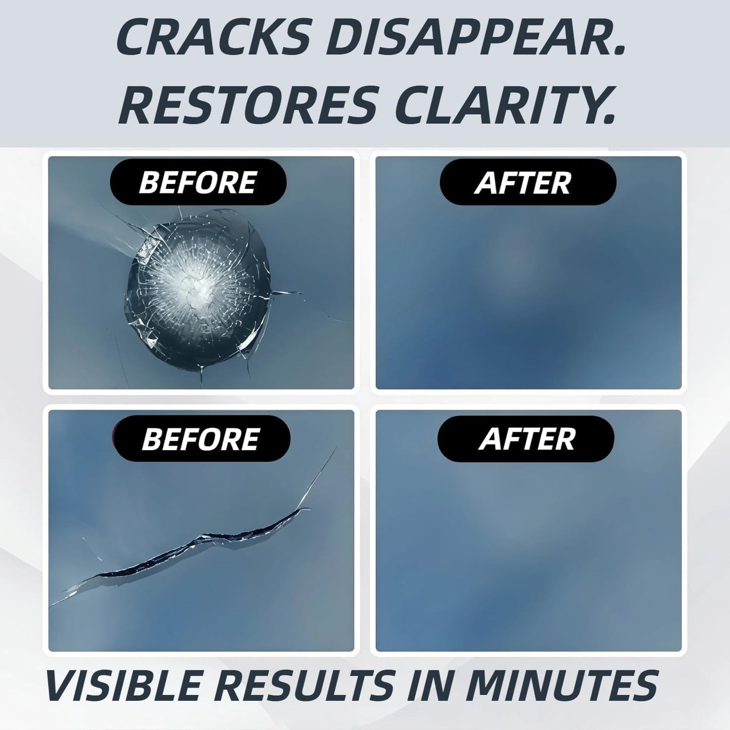Windshield Repair Kit, 5Min Quick-Repair Nano Glass Repair Fluid. Suitable for Repairing car Windows, Rearview Mirrors and Glass.-New 2Pack