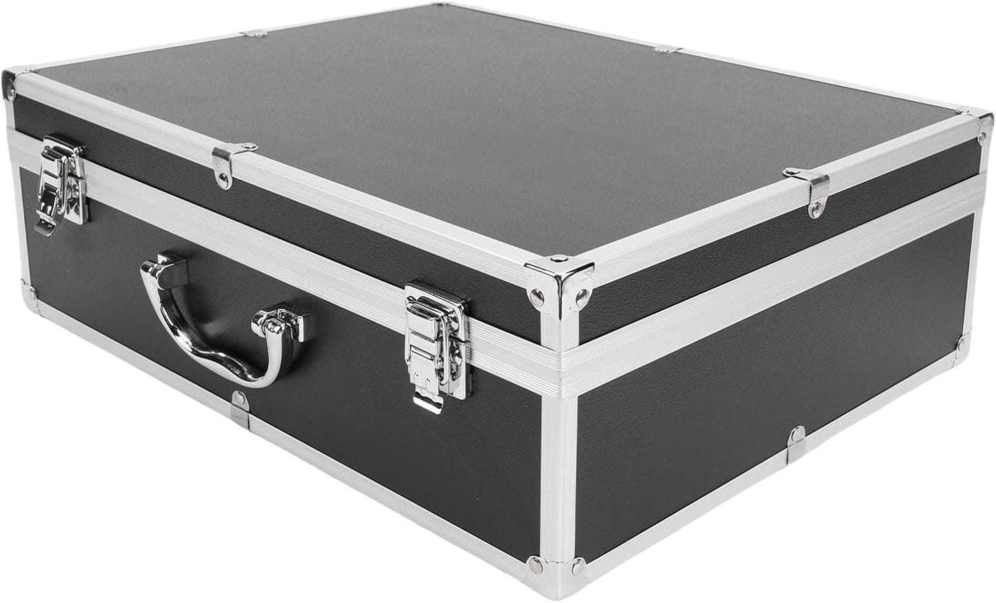 ASHATA Hard Shell Carrying Case for Wireless Mic System Storage, Aluminum Alloy Sturdy Build, Holds 4 Microphones Compact Storage Bag for Receiver & Accessories