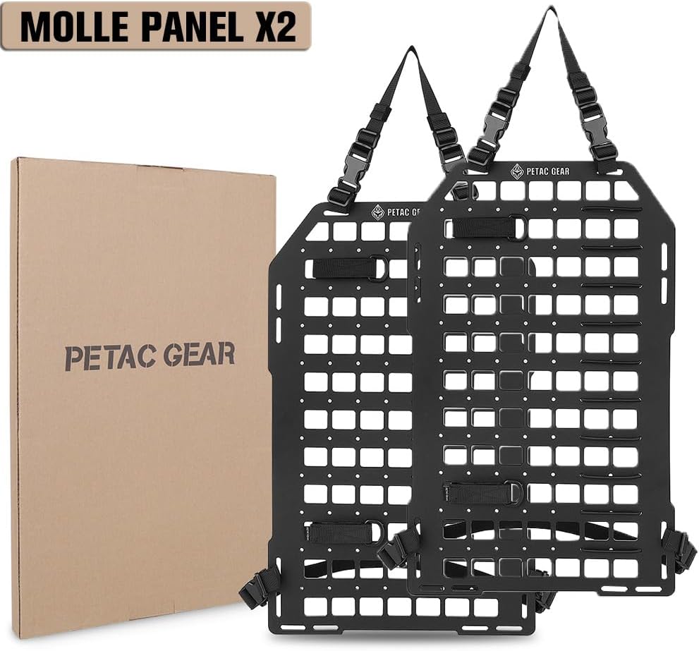 PETAC GEAR Tactical Car Seat Back Organizer | Rigid Molle Panels for Vehicles | Truck Mount Rack Panel for Tactical Gear Accessories. …