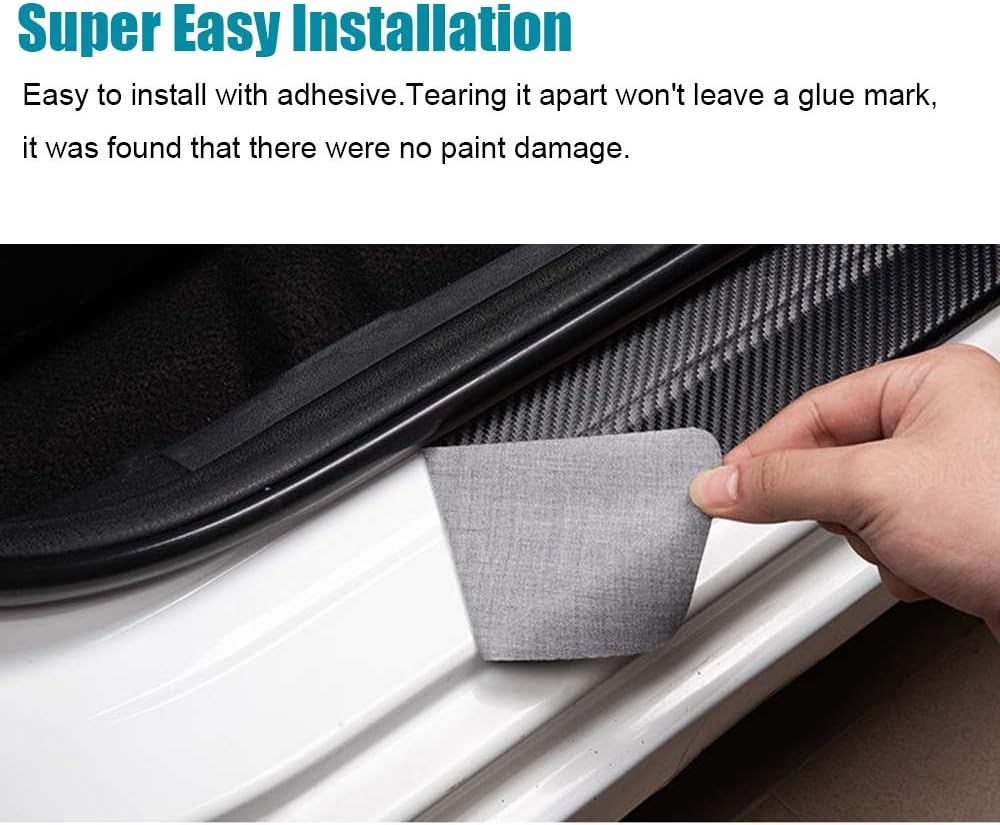 LEXLEY for 2015-2022 HRV HR-V Carbon Fiber Style Leather Door Sill Protector Anti-Dirty Scuff Plate Cover Guard Sills Protector Trim,Welcome Pedal Protect 4PCS -Blue