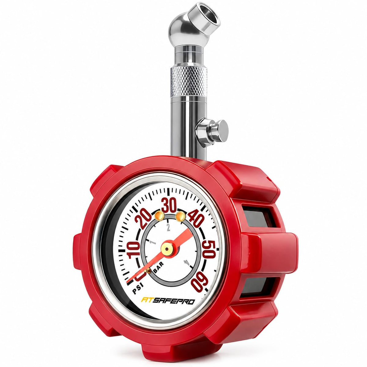 Tire Pressure Gauge 5-60 PSI, Analog 2" Dial, ANSI B40.1,Hold Function