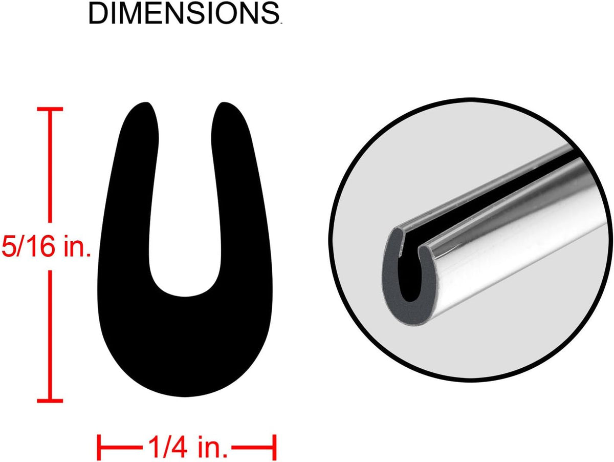 Chrome Car Door Edge Guard Two 27 Inch Carded Strips Full Size U Shape