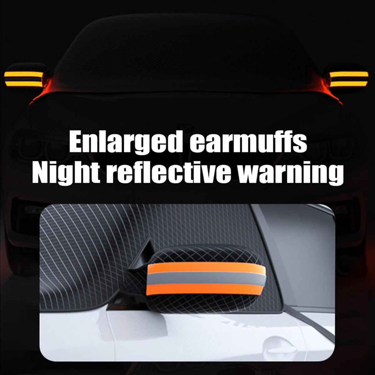 Shkalacar Car Windshield Cover for Ice and Snow Windshield Sun Shade for Automobiles All Weather Magnetic Reflective Car Snow Cover with 6 Magnets for Most Cars SUV MPV