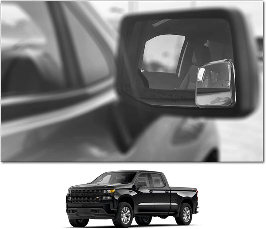 Custom Blind Spot Mirrors- Compatible With 2019- Present Chevy Silverado | Blind Spot Mirrors Compatible with 4th Generation Factory Mirrors With Blind Spot Monitoring | NXTGEN Extended View (2 Pack)