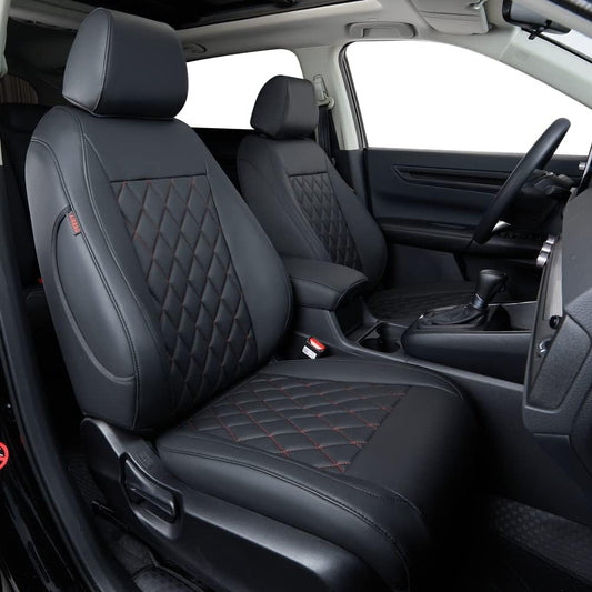 coverdream Custom Seat Covers for 2017-2022 Honda CR-V,Premium Faux Leather Car Seat Cover Set,Full Set Waterproof SUV Seat Protector,Armrest Covers Included (Red/Black)