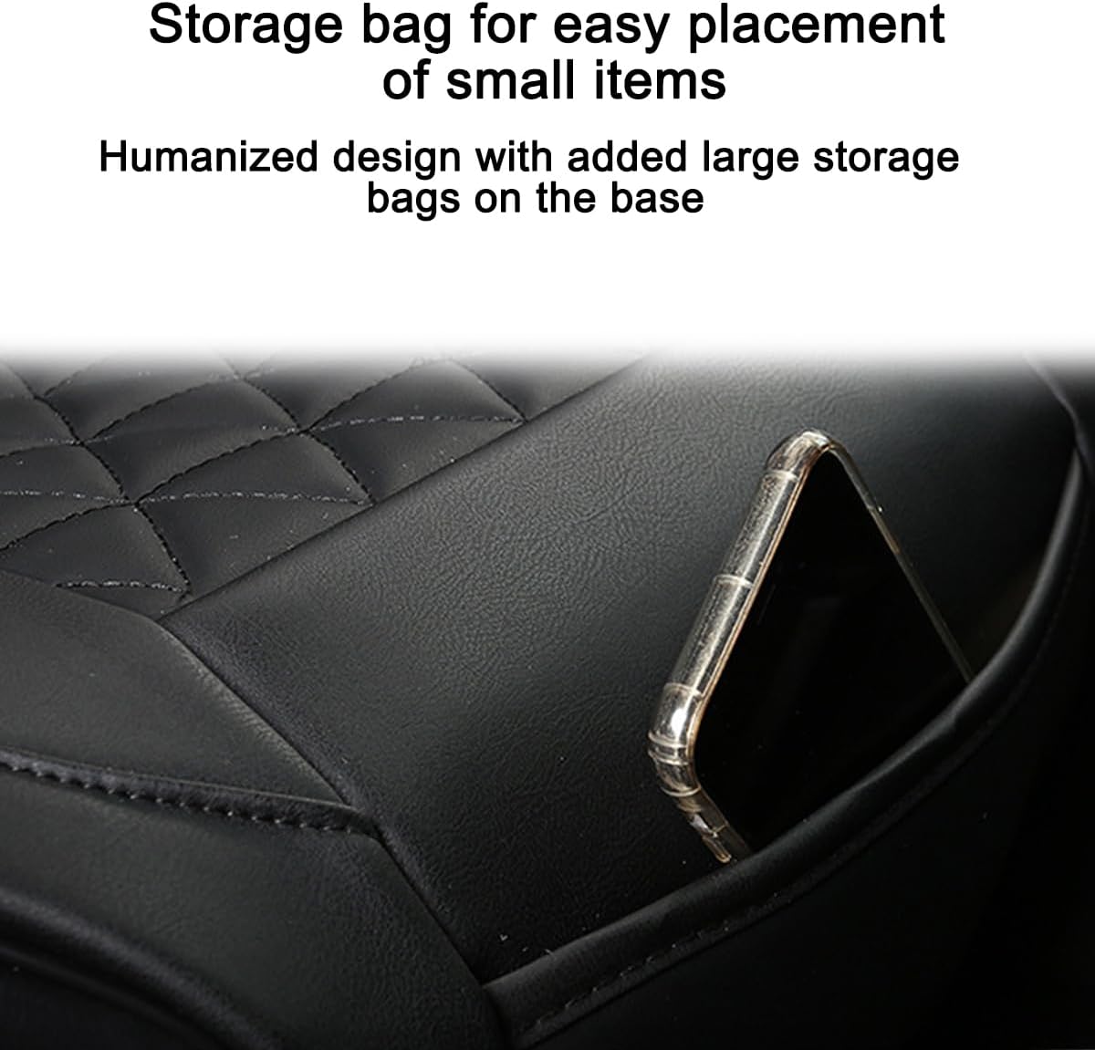 2PCS Leather Car Seat Cover, Front Bottom Seat Protector Pad, Black