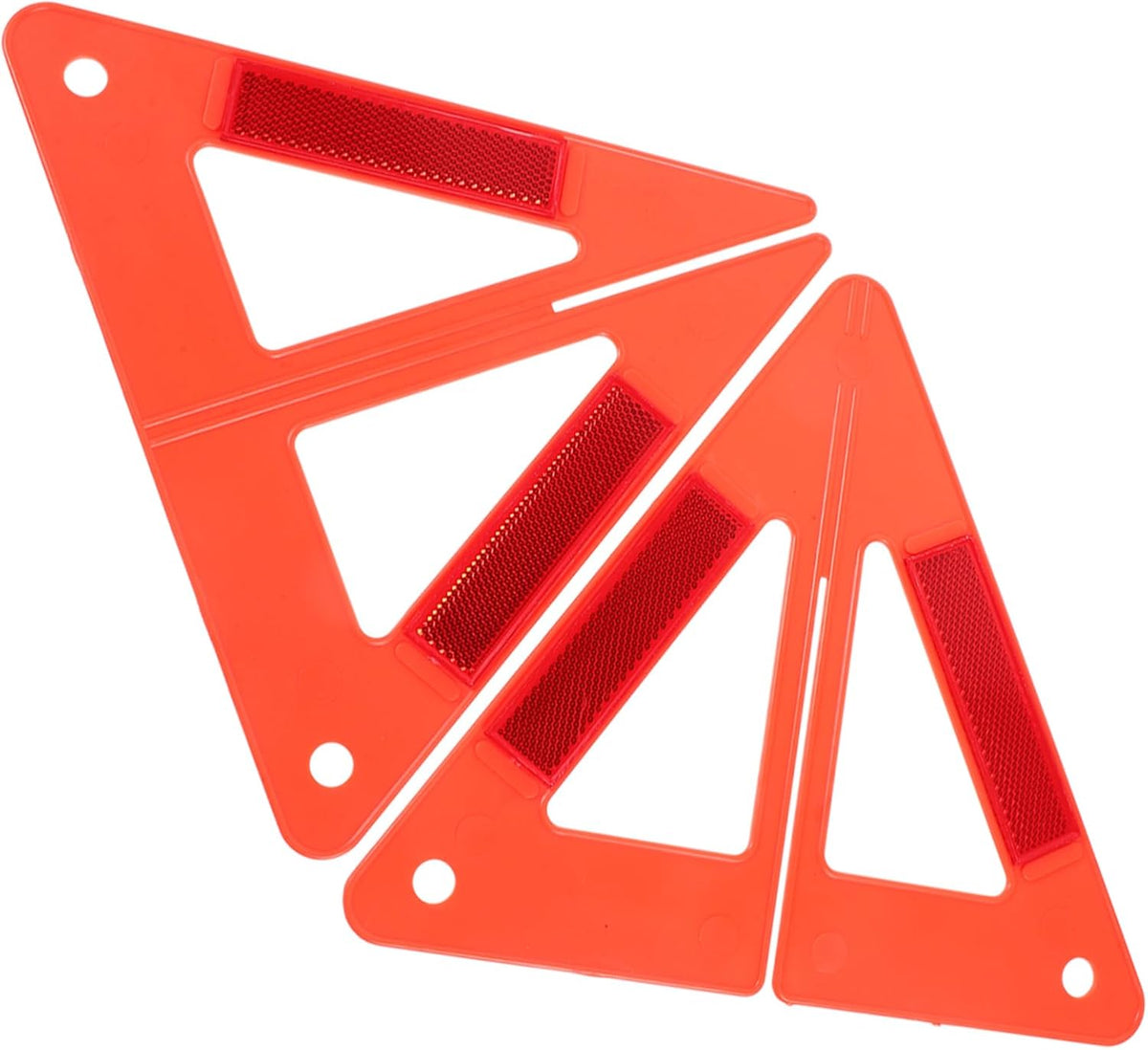 Reflective Safety Triangle Roadside Warning Sign Plastic Red