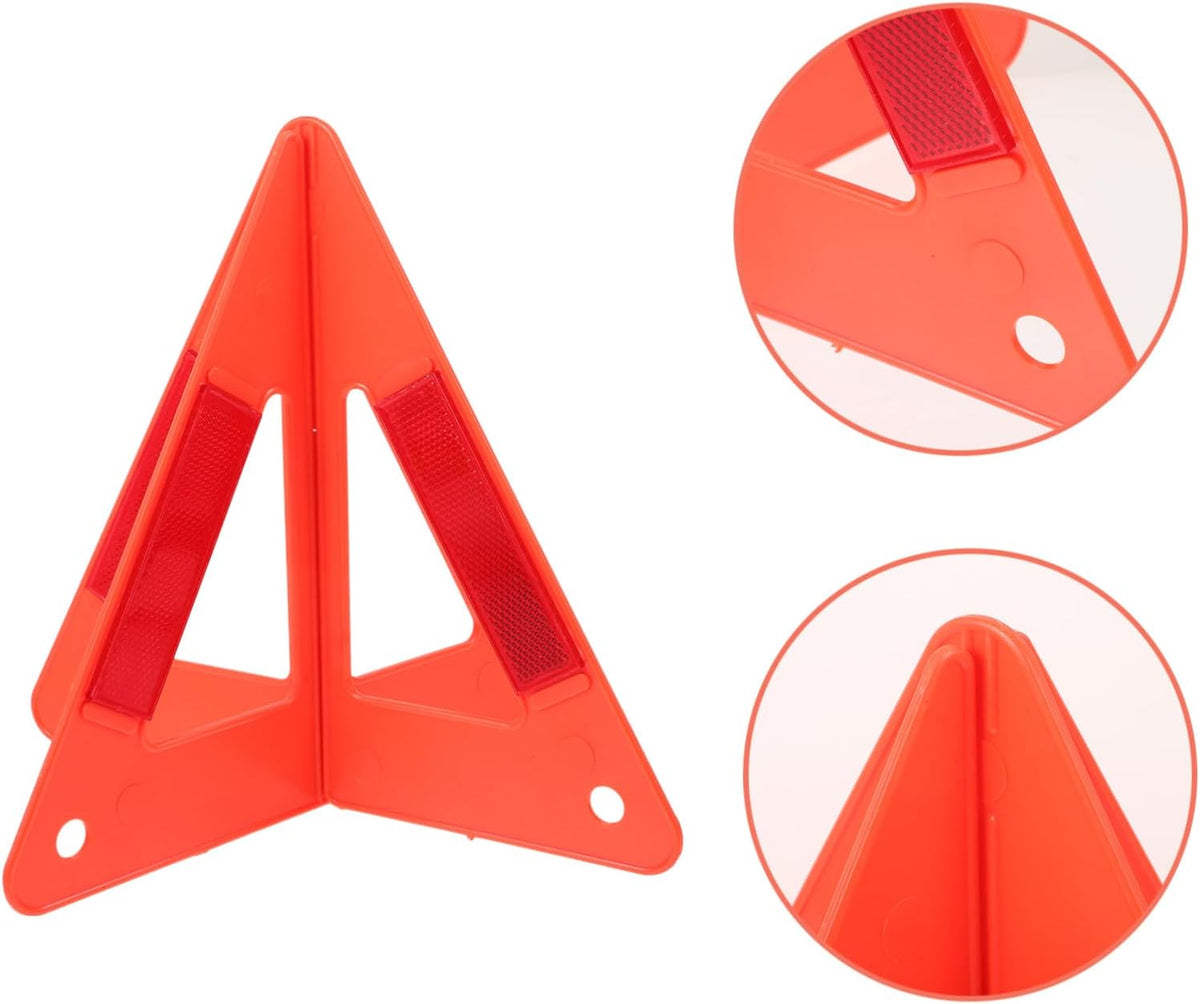 Red Plastic Reflective Triangle Warning Sign for Car Emergency Safety
