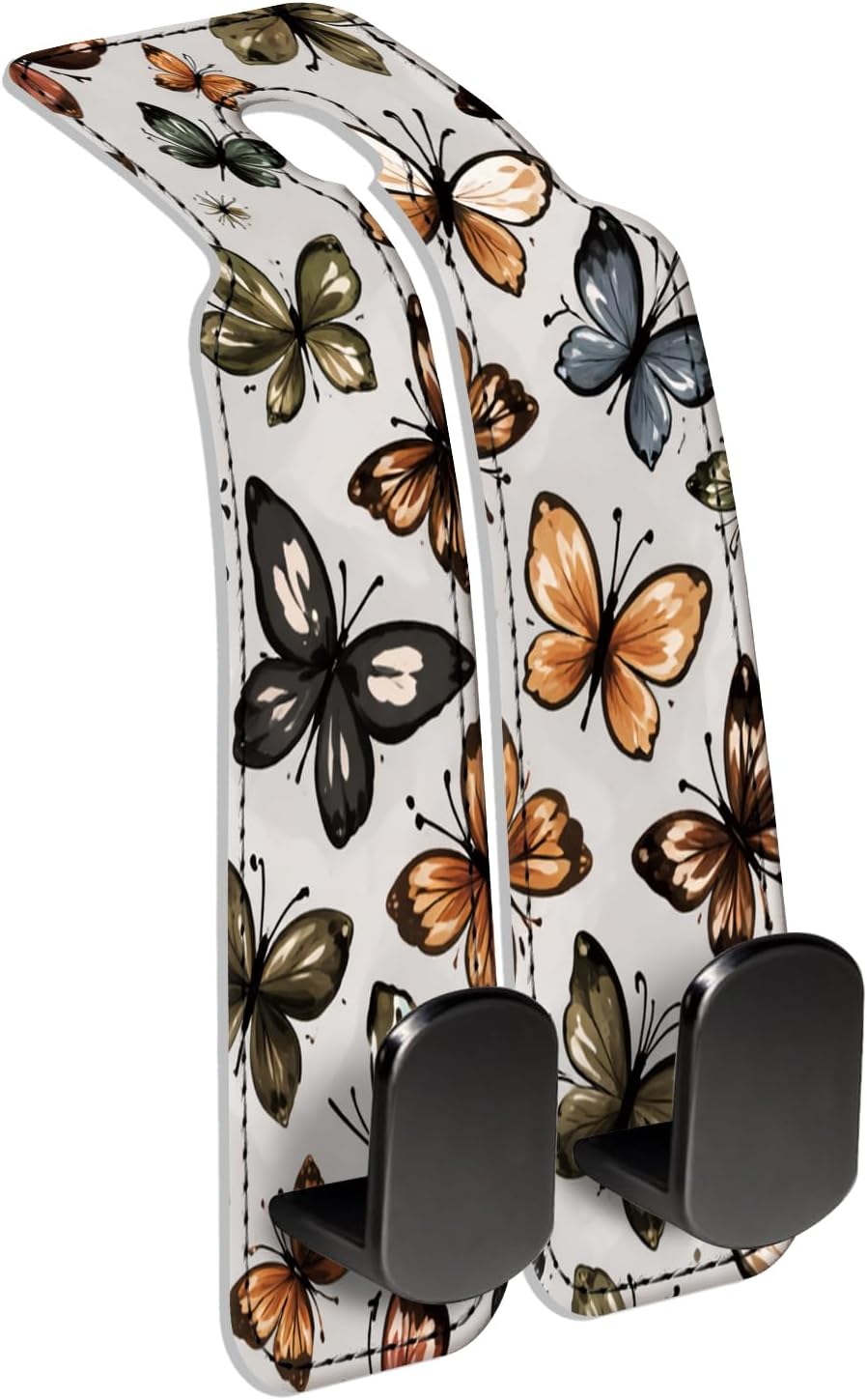 Car Seat Back Storage Hook, Funny Car Purse Hook, Cute Vehicle Storage Organizer for Purses Handbags Colorful Butterfly Pattern